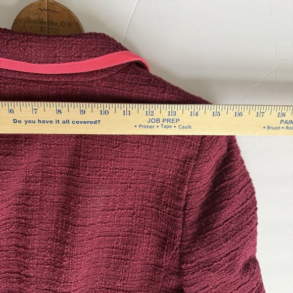 J. Crew Womens Tweed Peplum Blazer Jacket Sz 4 Cotton Preppy Pink Academia - Picture 8 of 11